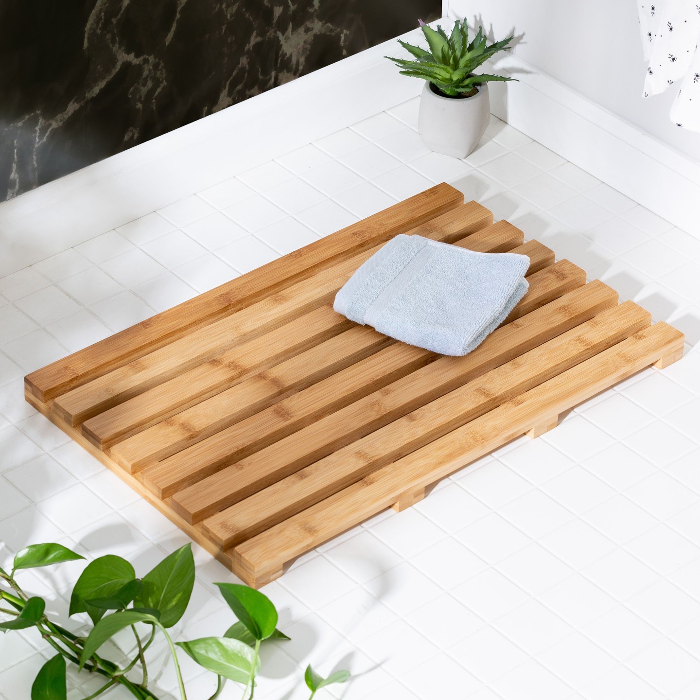 Honey-Can-Do Bamboo Bath Mat