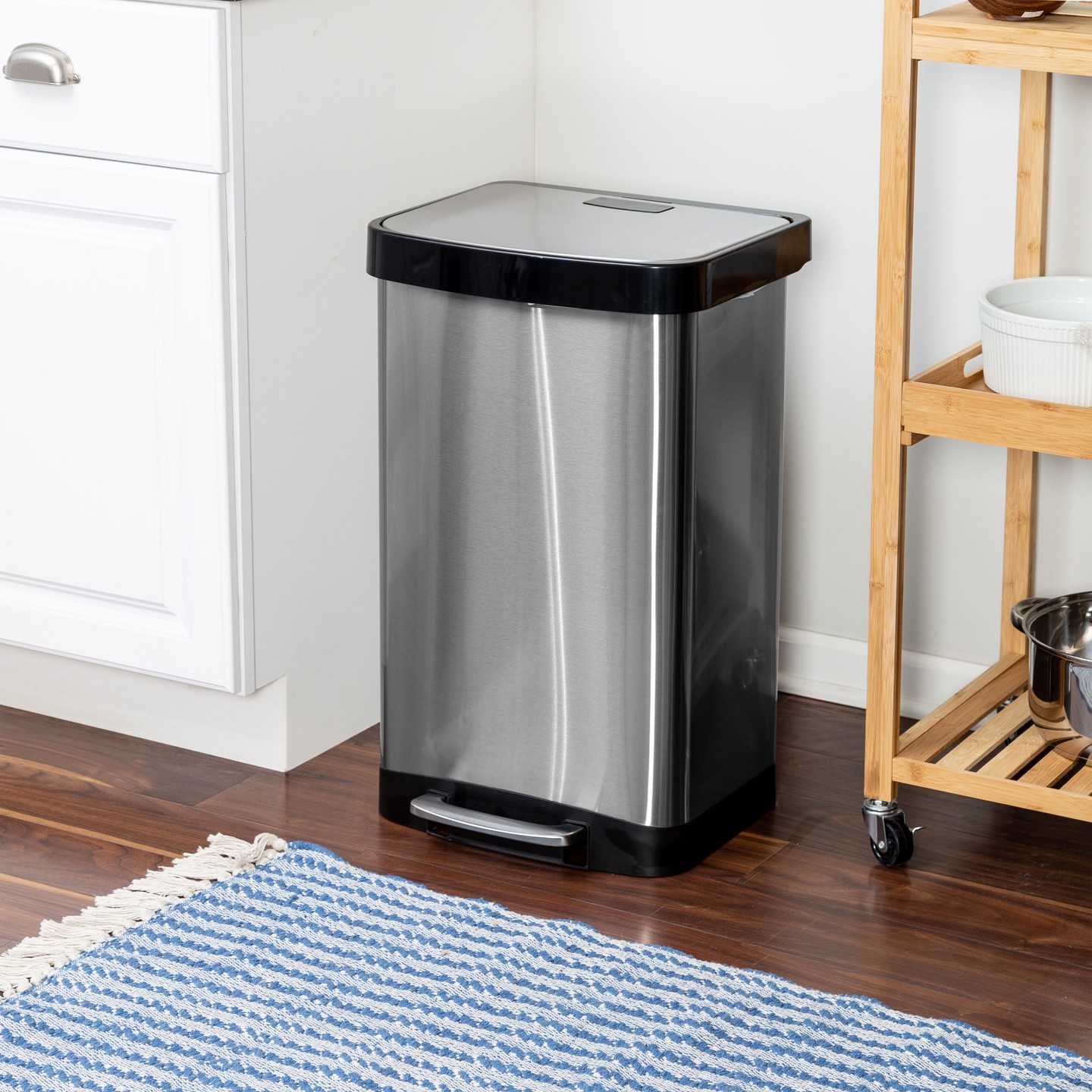 Honey-Can-Do Large Step Garbage Can With Lid, 50-Liter
