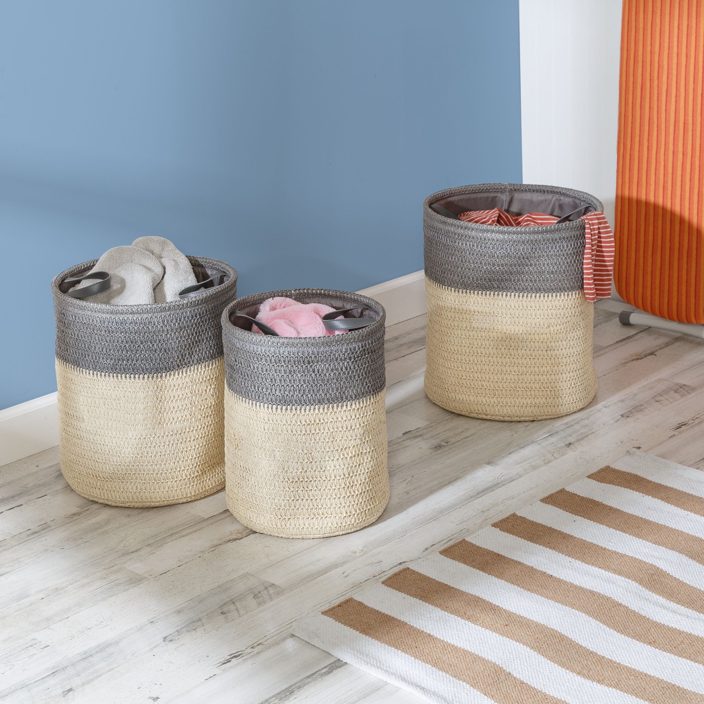 Laundry Basket: Honey-Can-Do Flexible Laundry Baskets With Handles, Set of 3